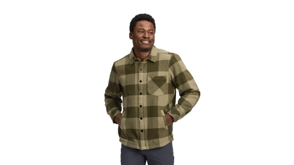 Black Diamond Project Heavy Flannel - Mens, Dark Moss/Pine Smoke, Medium, AP7440659722MED1