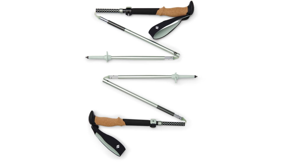 Black Diamond Pursuit Flz Trekking Poles, Black/Foam Green, Medium/Large, BD1100679478M-L1