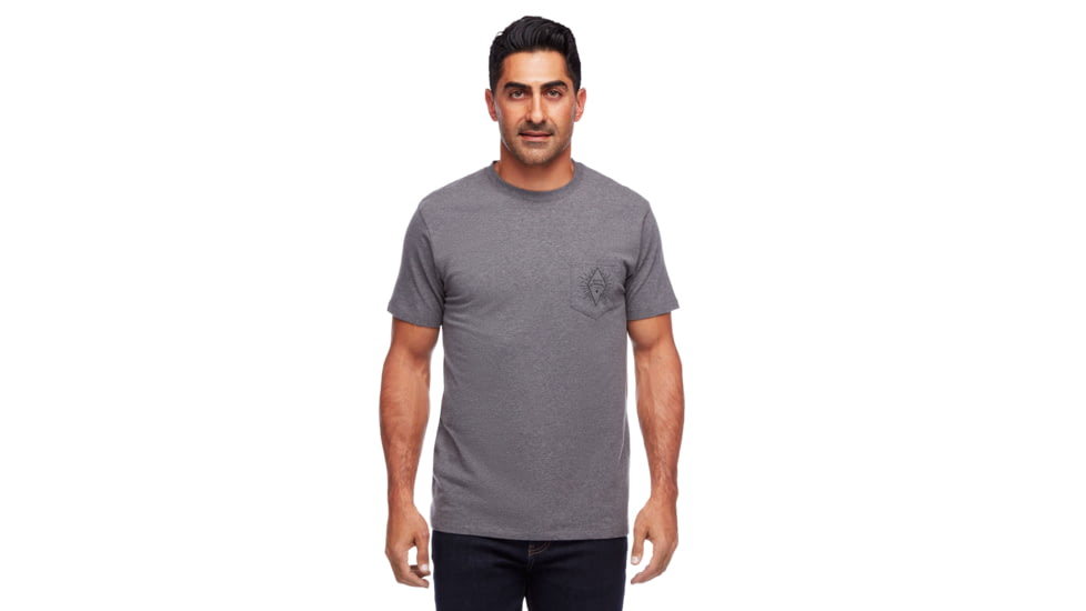 Black Diamond Rays Pocket Tee - Mens, Charcoal Heather, Extra Small, AP7300360036XSM1