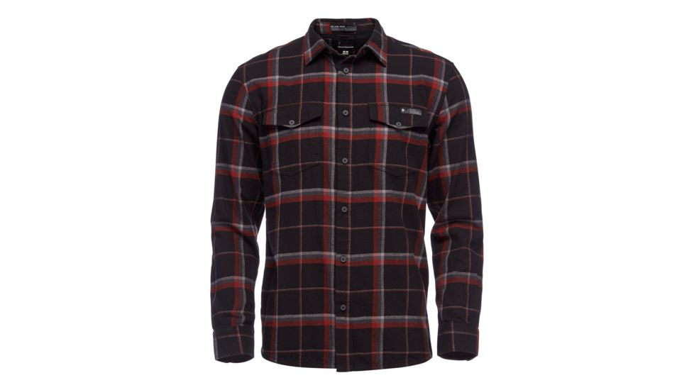 Black Diamond Shed, Heavy Brush Long Sleeve Flannel Shirt - Mens, Black Plaid, Medium, SS7530609052MED1-DEMO