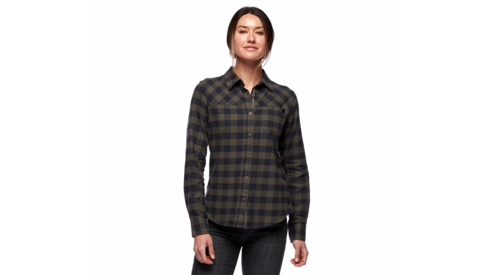 Black Diamond Spotter LS Flannel Shirt - Womens, Tundra/Carbon Plaid, Extra Large, AP7530409240XLG1