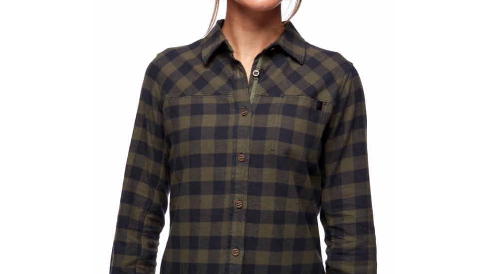 Black Diamond Spotter LS Flannel Shirt - Womens, Tundra/Carbon Plaid, Extra Large, AP7530409240XLG1