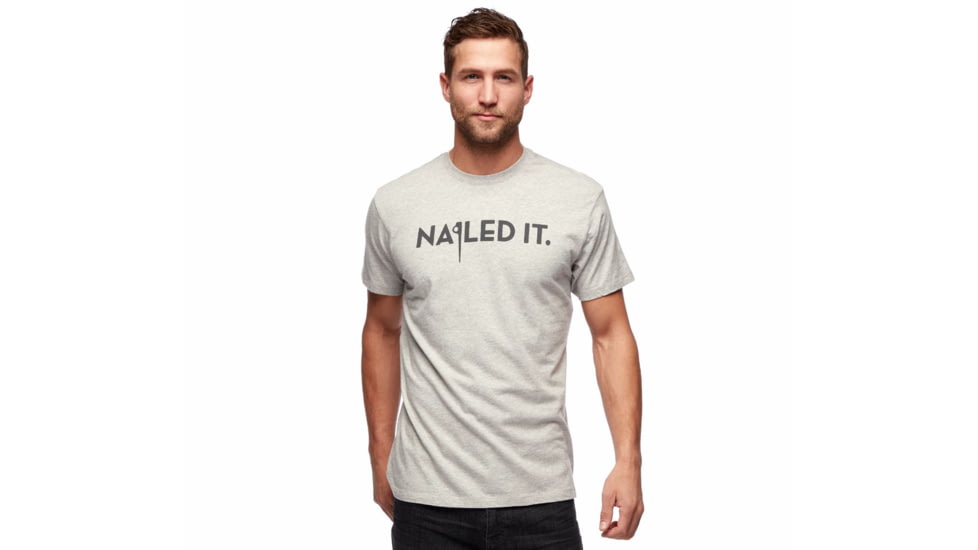 Black Diamond SS Nailed It Tee - Mens, Nickel/Heather, Medium, AP7300671015MED1