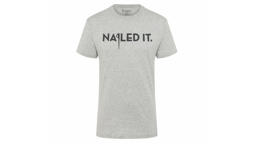 Black Diamond SS Nailed It Tee - Mens, Nickel/Heather, Medium, AP7300671015MED1