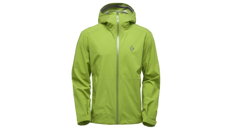 Black Diamond StormLine Stretch Mens Rain Jackets, Aloe, Medium, APCDT0380MED1