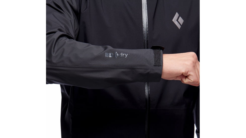 Black Diamond Stormline Stretch Rain Shell - Mens, Black/Carbon, Small, APCDT09150SML1