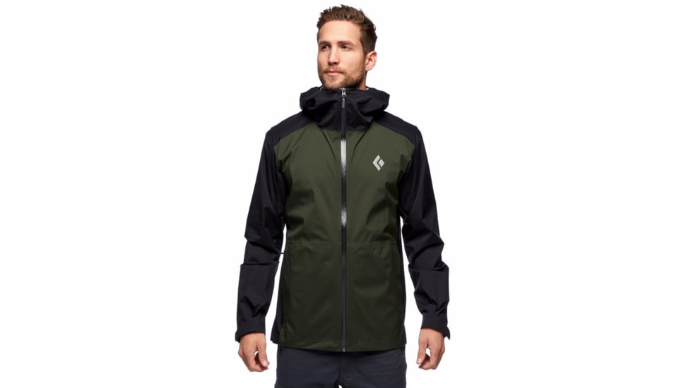 Black Diamond Stormline Stretch Rain Shell - Mens, Cypress/Black, Medium, APCDT09158MED1