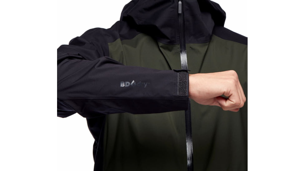 Black Diamond Stormline Stretch Rain Shell - Mens, Cypress/Black, Medium, APCDT09158MED1