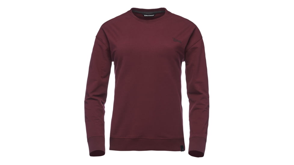 Black Diamond W Ridge Logo Crew - Womens, Bordeaux, Large, AP7300336018LRG1