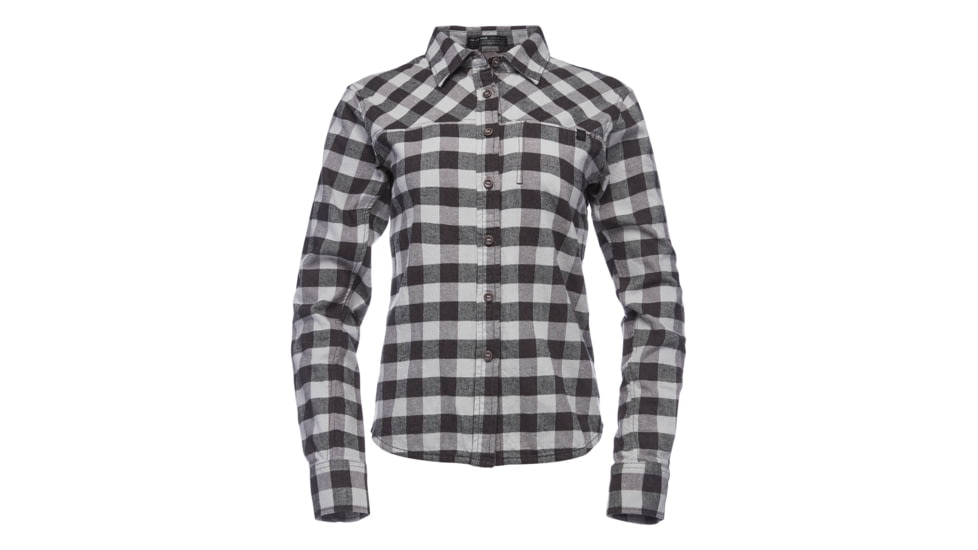 Black Diamond W Spotter Ls Flannel Shirt - Womens, Limestone-Ash Plaid, Medium, AP7530409089MED1