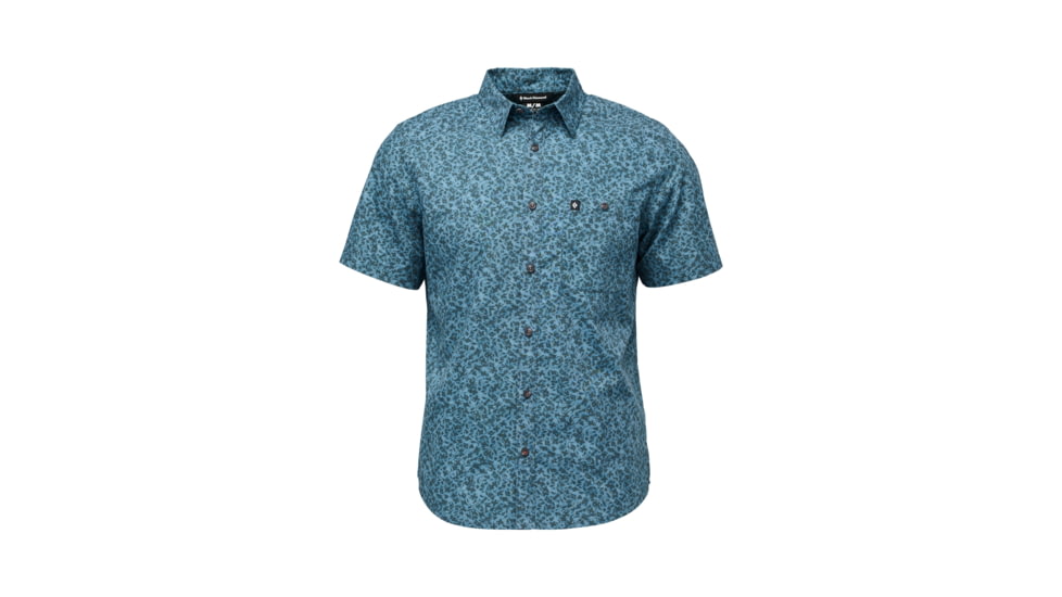 Black Diamond Wingate Short Sleeve Shirt - Mens, Charcoal BD Glyphs, Large, AP7530119666LRG1