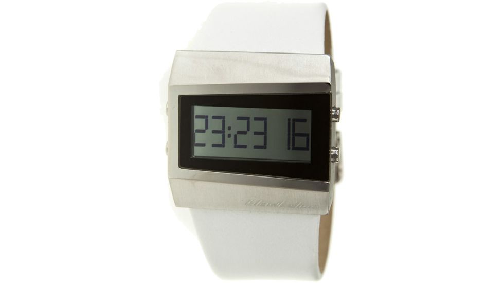 Black Dice Chill Men's Watch - SS Case, White Leather Strap BLABD-057-02
