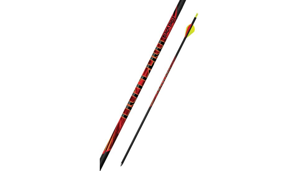 Black Eagle Arrows Outlaw Fletched Arrows - .005in 6 Pack - 300, Black, Yellow, Red, 300 Spine Outl-Fletched-0001