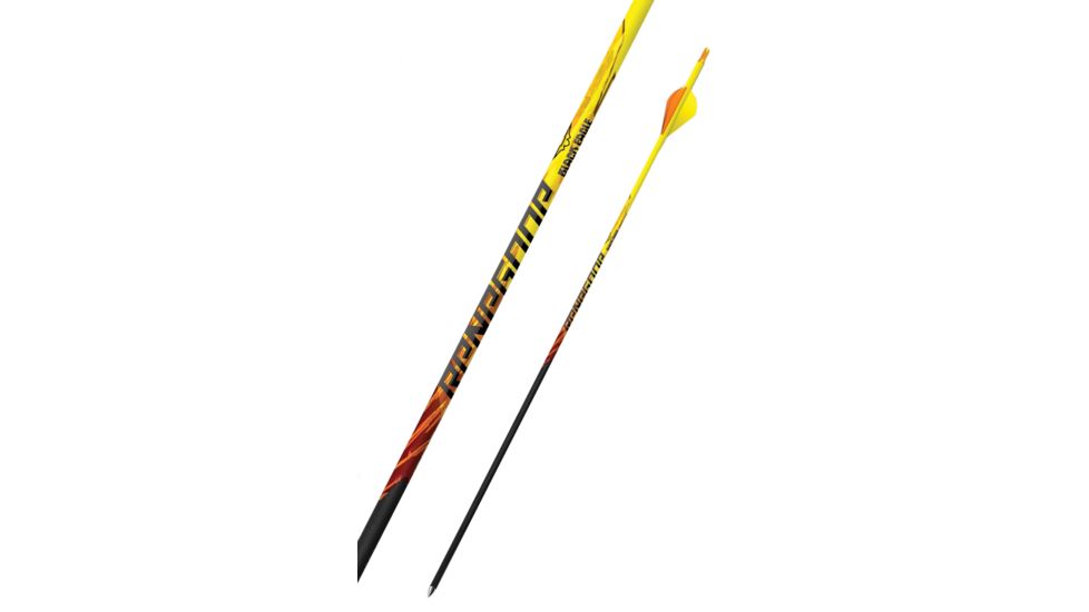 Black Eagle Arrows Renegade Fletched Arrows - .005in 6 Pack - 250, Black, Yellow, Orange, 250 Spine Rene-Fletched-0009