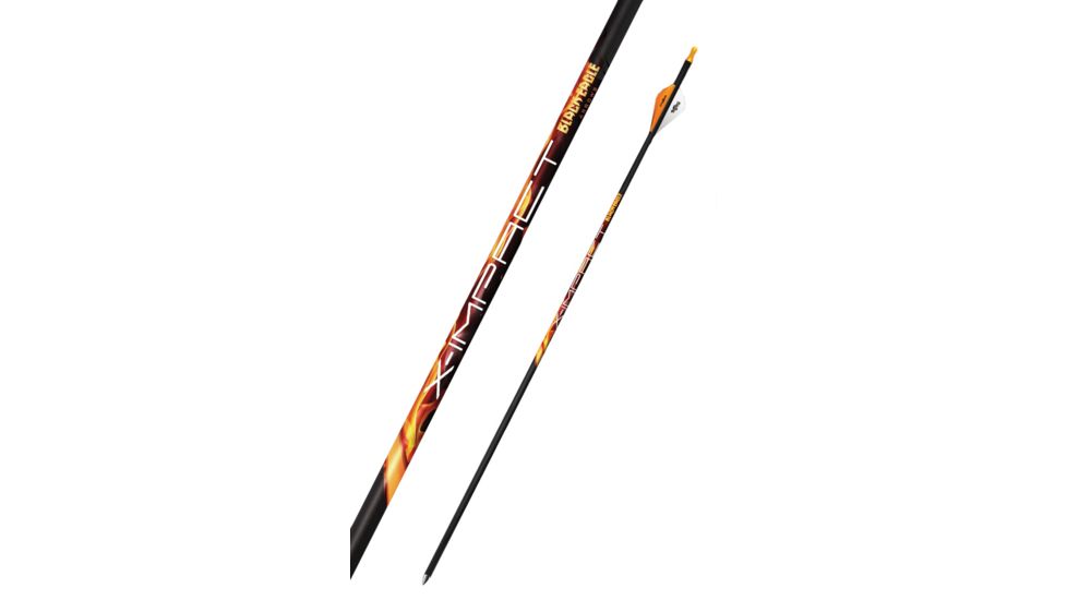 Black Eagle Arrows X-Impact Fletched Arrows - .001in 6 Pack - 300, Black, Orange, White, 300 Spine XIMP-FLETCHED-0003