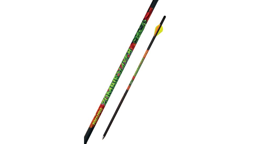 Black Eagle Arrows Zombie Slayer Crossbow Fletched Arrows - .003in Half Dozen - 20in, Black, Yellow, Orange, 20in Zomb-Xbow-Fletched-0003
