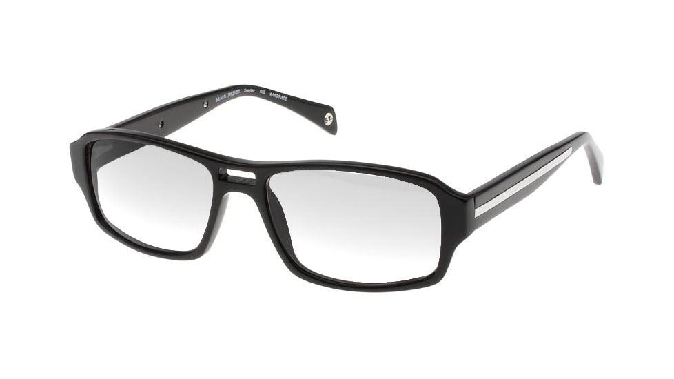 Black Forever BK621 Prescription Eyeglasses - Shiny Black Silver Trim