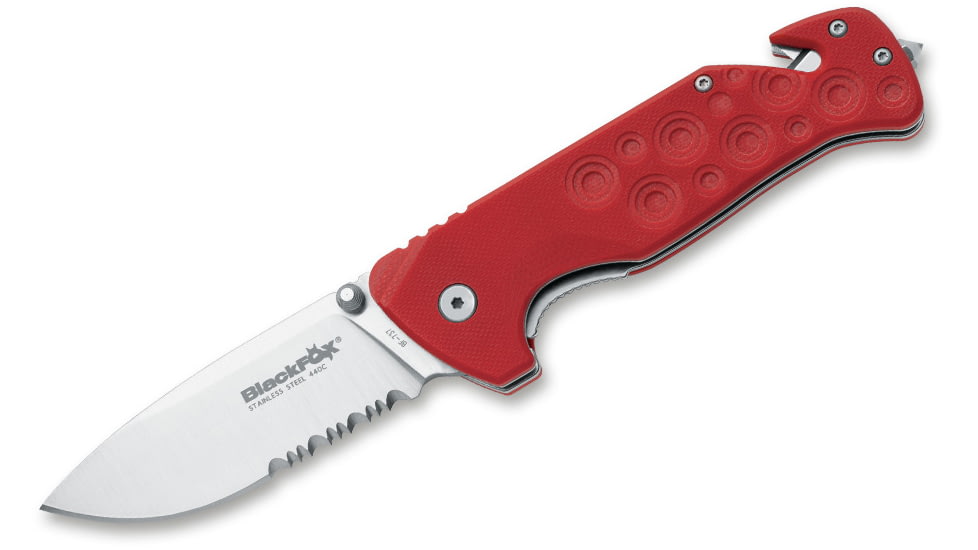 Black Fox Action Knife, Red, Small, 01FX816