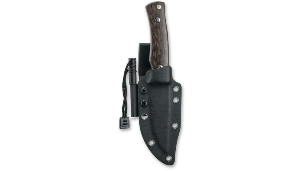 Black Fox Explorer Fixed Blade Knife, 3.94in, 440C, Micarta Brown Handle, 02FX741