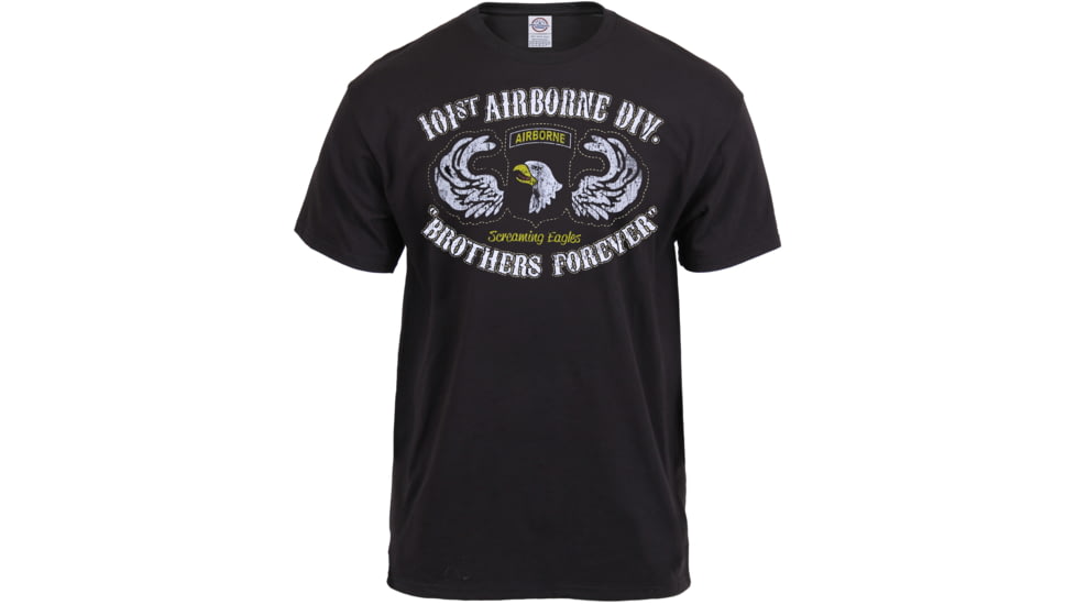 Black Ink Distressed 101st Airborne Division T-Shirt, Mens, Black, Large, 80353-331