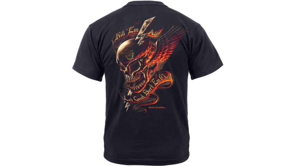 Black Ink Kill Em All T-Shirt, Mens, Black, Large, 80345-473