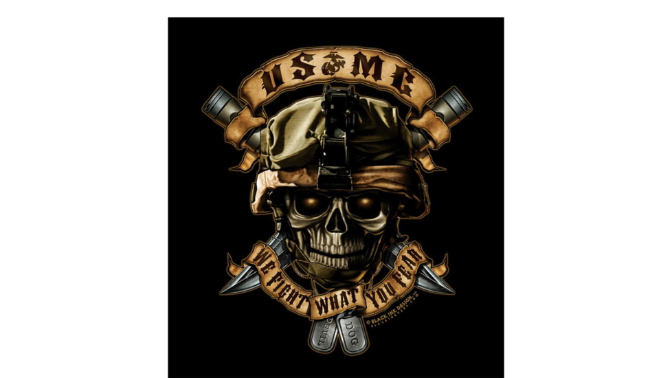Black Ink U.S.M.C. We Fight What You Fear T-Shirt, Mens, Black, Extra Large, 80420-045
