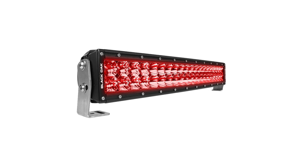 Black Oak LED Curved Double Row Combo Red LED Predator Hunting Light Bar, 20in, Black, 20CR-D3OS