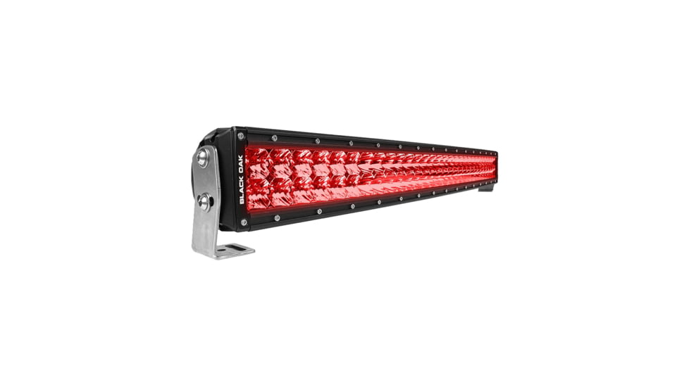 Black Oak LED Curved Double Row Combo Red LED Predator Hunting Light Bar, 30in, Black, 30CR-D3OS