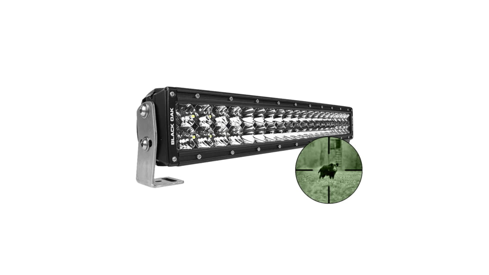 Black Oak LED Pro Series Double Row Combo Infrared LED Light Bar, 20in, 940nm Infrared Wavelength, Black, 20IR-940