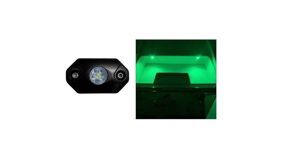 Black Oak LED Rock Accent LED Light, Black Housing, Green, RL-G