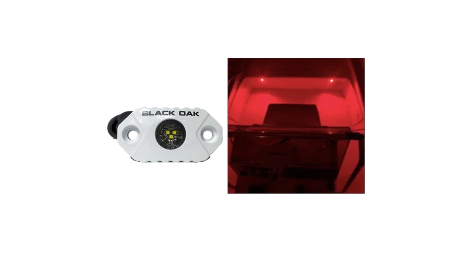 Black Oak LED Rock Accent LED Light, White Housing, Red, MAL-R