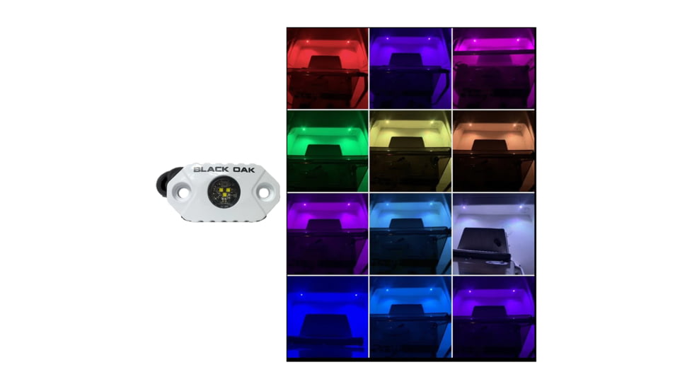 Black Oak LED Rock Accent LED Light, White Housing, RGB, MAL-RGB