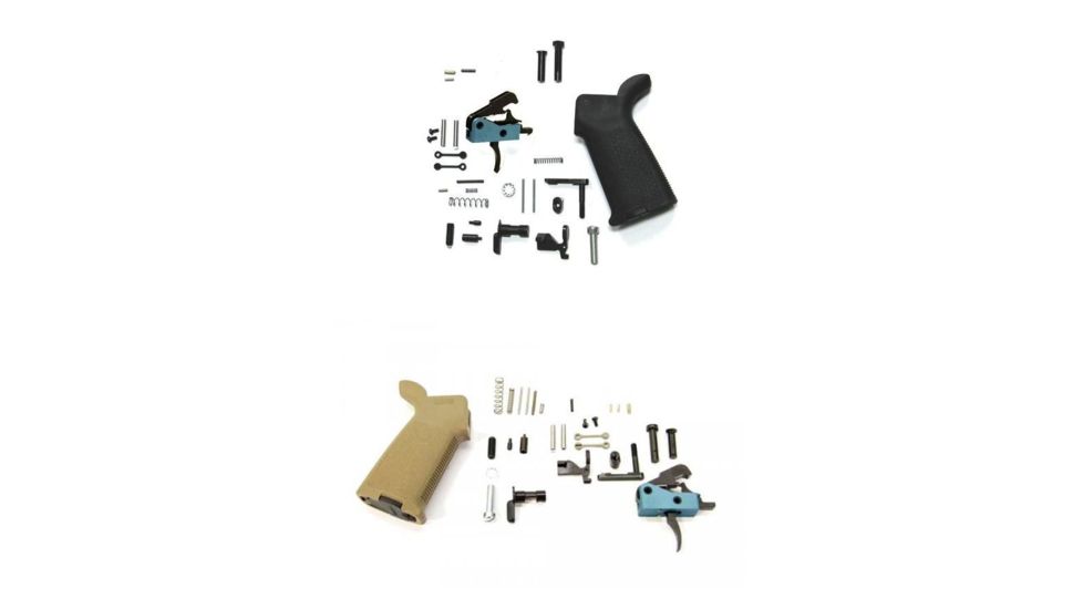 Black Rain Ordnance AR15 Lower Parts Kit with Drop-In Trigger, Black, FDE