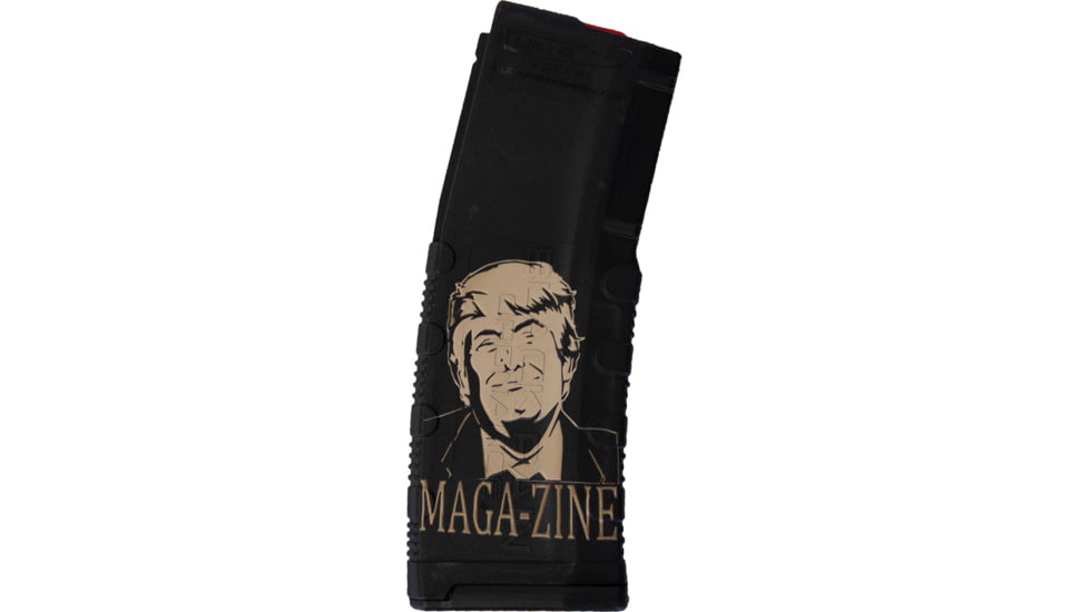 Black Rain Ordnance AR-15 Rifle Magazine w/ Trump MAGA-ZINE Engraving, .223 Rem/ 5.56 NATO, 30 Round, Black, 1 Pack, Polymer, MAG30TRUMPMAGAZNE-30RD