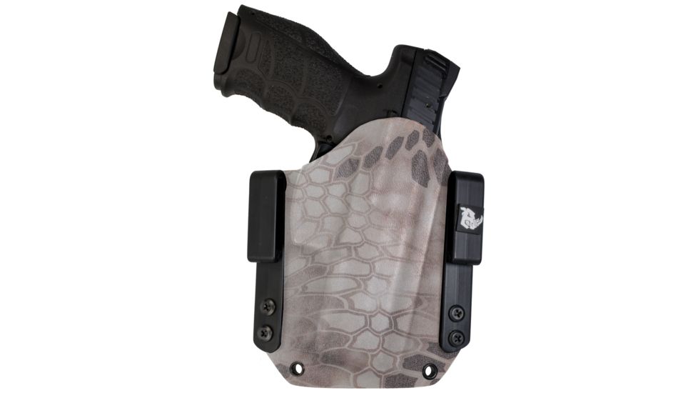 Black Rhino Concealment Tactical Carrier OWB Holster System w/ Light Holster - FN, Model FNS 9 Compact, Left Handed Shooter, Cant 0 Degrees, Kryptek Nomad, 191204306248