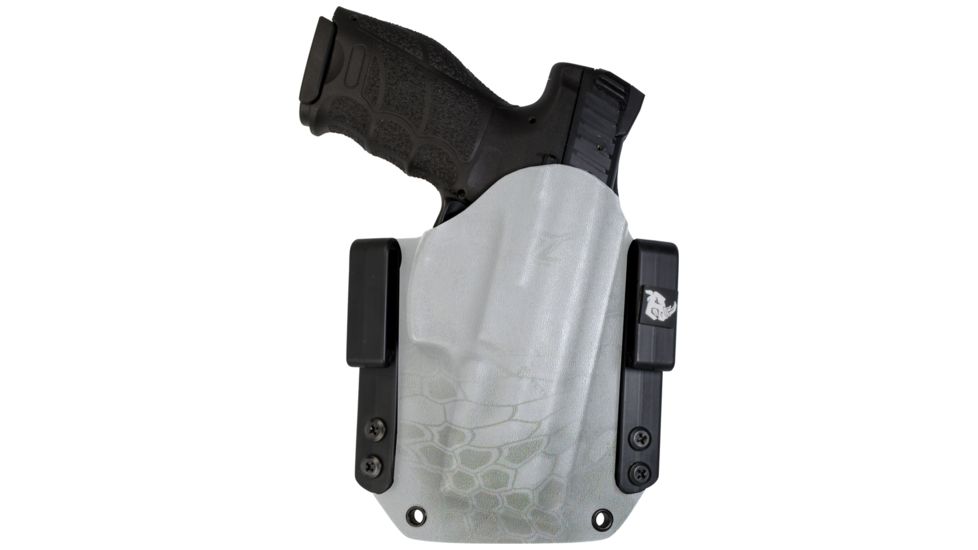 Black Rhino Concealment Tactical Carrier OWB Holster System w/ Light Holster - FN, Model FNS 9 Compact, Left Handed Shooter, Cant 0 Degrees, Kryptek Yeti, 191204306279