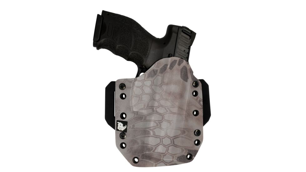 Black Rhino Concealment Tactical Carrier OWB Holster System w/ Light Holster - FN, Model FNS 9 Compact, Left Handed Shooter, Cant 0 Degrees, Kryptek Nomad, 191204306248
