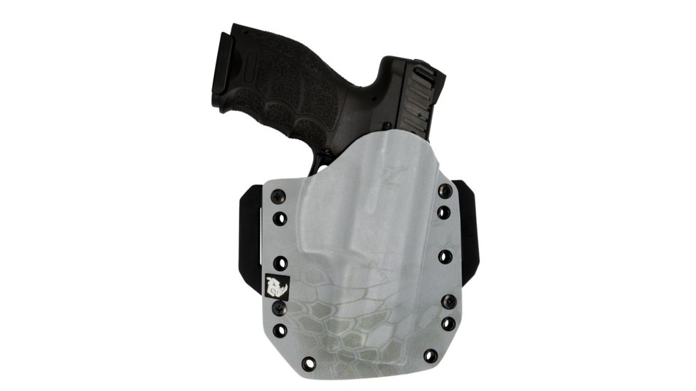 Black Rhino Concealment Tactical Carrier OWB Holster System w/ Light Holster - FN, Model FNS 9 Compact, Left Handed Shooter, Cant 0 Degrees, Kryptek Yeti, 191204306279