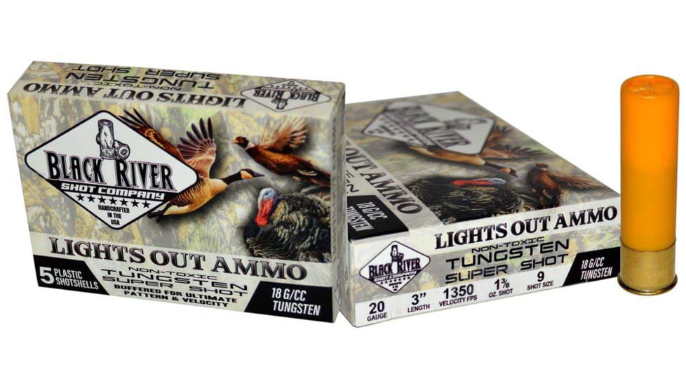 Black River Shot Company Premium Tungsten TSS 20 Gauge 3in 1 3/8oz Shotgun Ammunition