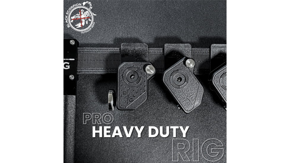 Black Scorpion Outdoor Gear Competition Rig - 1 Pro HD Belt, 4 Ambidextrous Double Stack Mag Pouches, Ambidextrous, Black, Large, CO22-BTLBK-MPGMBK