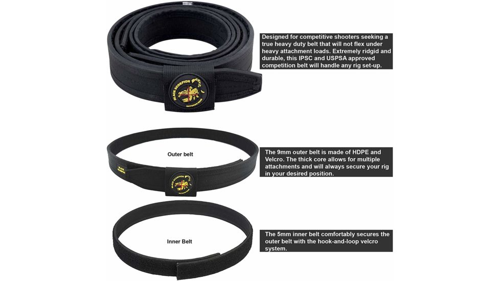 Black Scorpion Outdoor Gear Competition OWB Belt Pistol Magazine Pouch, RH, 2XL,  Black, CO17-BTXXLBK-MPGMBK-HO2011BK