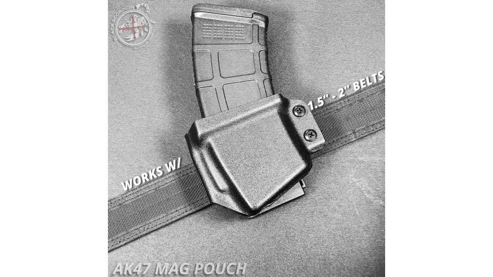 Black Scorpion Outdoor Gear Magazine Pouch, AK-47, AKM, AKS, SIG556R, Right, Black, MP10-AK47-BKRH