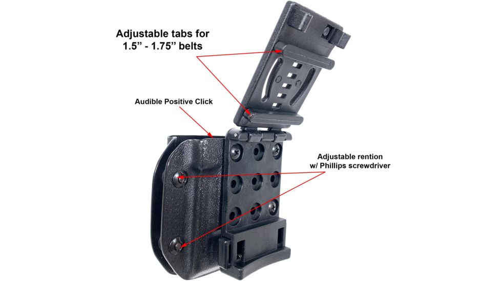 Black Scorpion Outdoor Gear Magazine Pouch, AR-15/ M4/ M16, Standard AR Magazines, Right Hand, OWB, 1.5 - 1.75in Belts, Kydex, Black, MP05-USPSA-BK