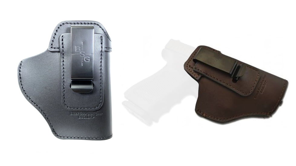 Black Scorpion Outdoor Gear Multi Gun, Leather IWB Holster, Black, Brown