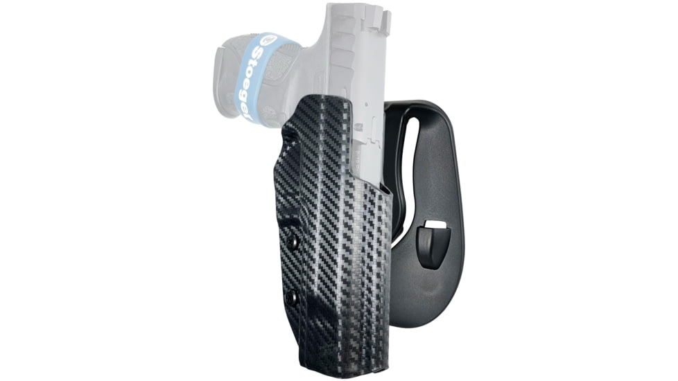 Black Scorpion Outdoor Gear OWB Paddle Holster, Stoeger STR-9F, Right Hand, Carbon Fiber, HC03-PADDLE-STR9F-CFRH