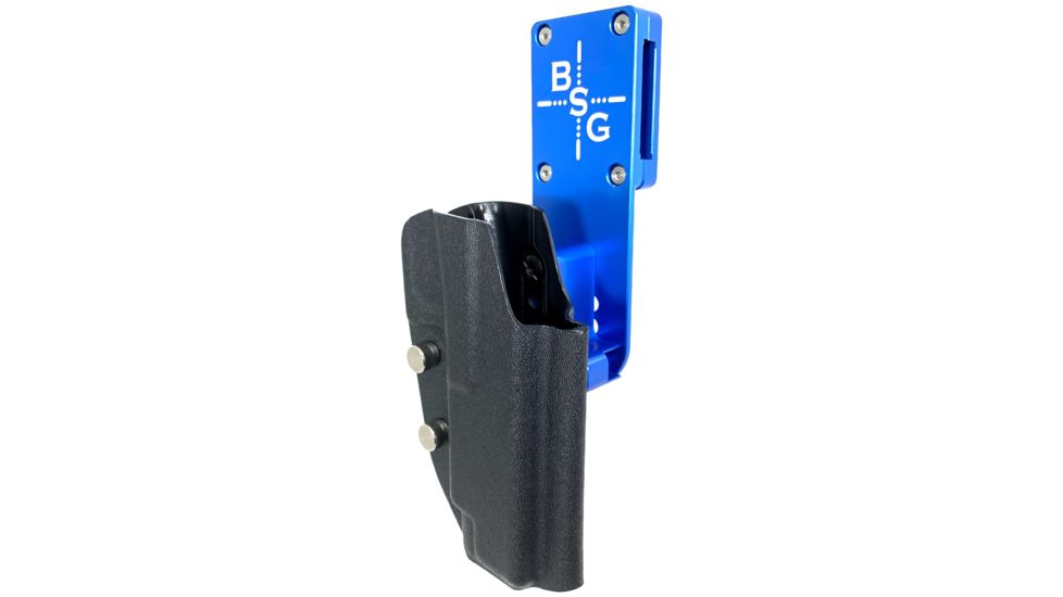 Black Scorpion Outdoor Gear Pro Heavy Duty Competition Holster, Right Hand, Canik TP9 SFx, 5.2in Barrel, 1.5 - 1.75in Belts, Kydex/ 6066 Aluminum, Black/Blue, HCD3-USPSABS-TP9SFXBKRH