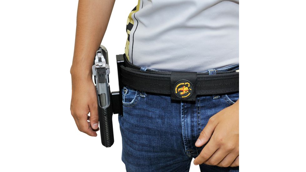 Black Scorpion Outdoor Gear Pro Heavy Duty Competition Holster, Right Hand, M1911, 5in Barrel, 1.5 - 1.75in Belts, Kydex/ 6066 Aluminum, Carbon Fiber/Black, HCD1-USPSABS-1911CFRH