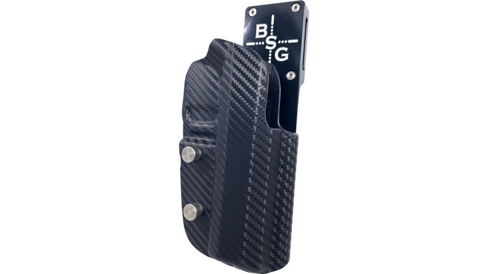 Black Scorpion Outdoor Gear Pro Heavy Duty Competition Holster, Right Hand, M1911, 5in Barrel, 1.5 - 1.75in Belts, Kydex/ 6066 Aluminum, Carbon Fiber/Black, HCD1-USPSABS-1911CFRH