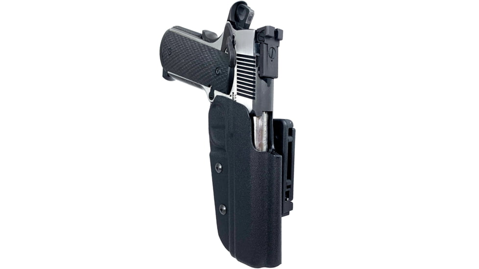 Black Scorpion Outdoor Gear Pro IDPA Competition Holster, Right Hand, 1911, 5in Barrel, 1.5 - 1.75in Belts, Kydex, Black, HC03-IDPA-1911BKRH