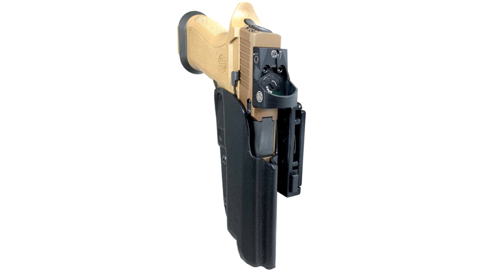 Black Scorpion Outdoor Gear Pro IDPA Competition Holster, Right Hand, SIG Sauer P320, 3.9 - 5in Barrel, 1.5 - 1.75in Belts, Kydex, Black, HC03-IDPA-P320X5BKRH